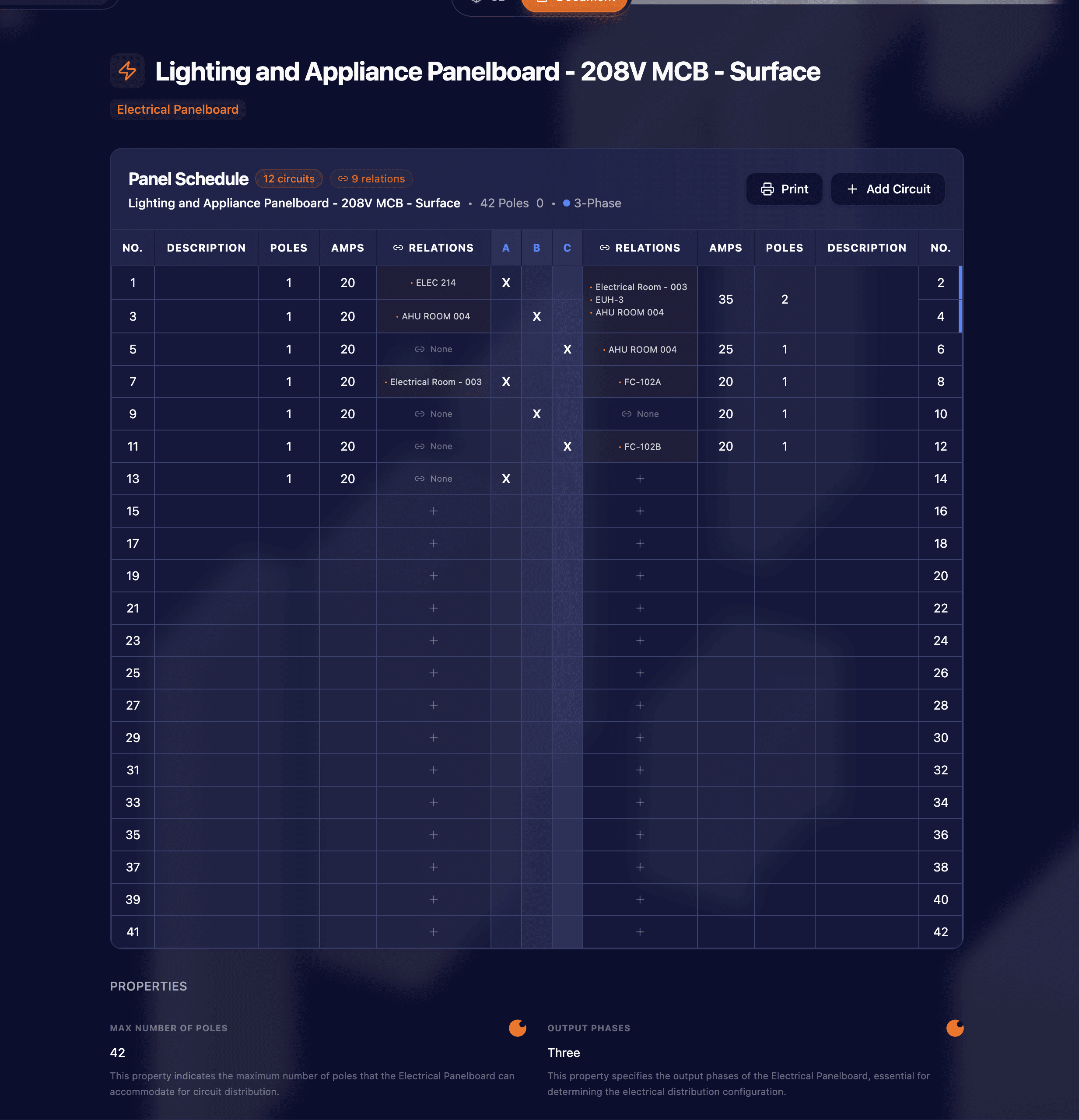 Panelboard Circuit Descriptions 1